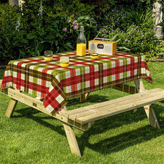 Lofaris Red And Green Checkerboard Rectangle Tablecloth