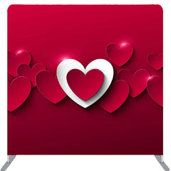 Lofaris Red And White Hearts Fabric Valentines Day Backdrop