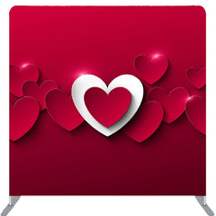 Lofaris Red And White Hearts Fabric Valentines Day Backdrop