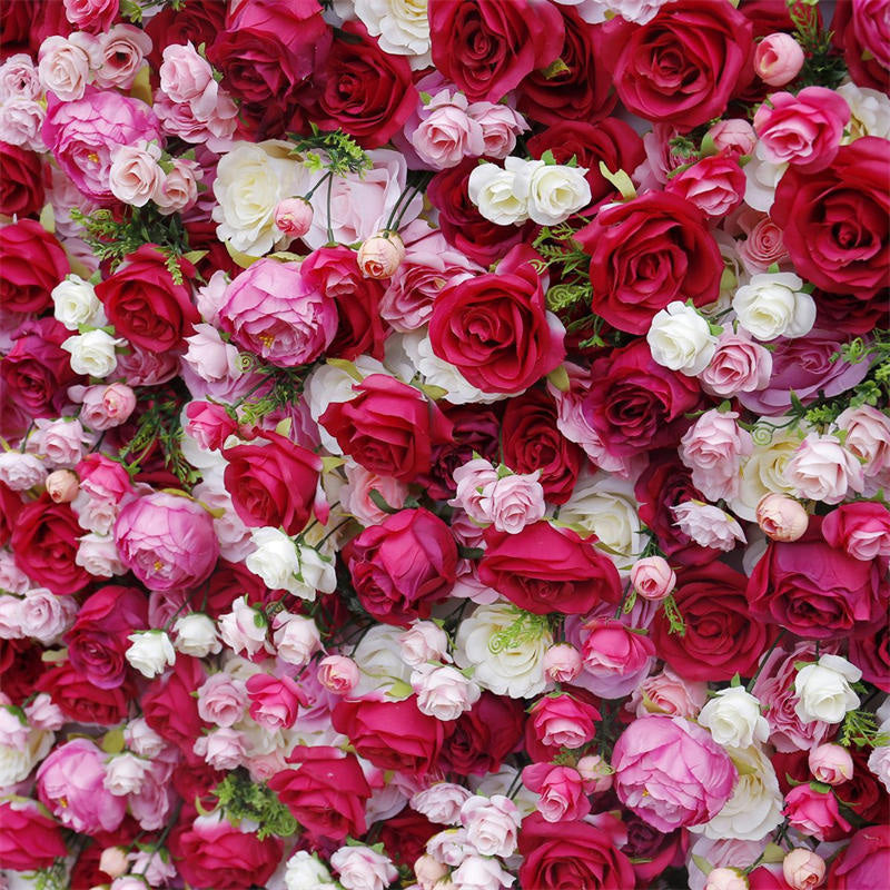 Lofaris Red And White Rose Flower Wall Wedding Party Decor