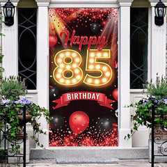 Lofaris Red Black Balloons Confetti 85Th Birthday Door Cover