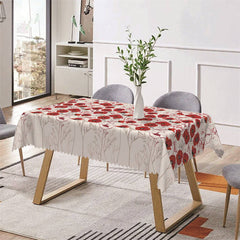 Lofaris Red Black Flower Drawing Rectangle Tablecloth
