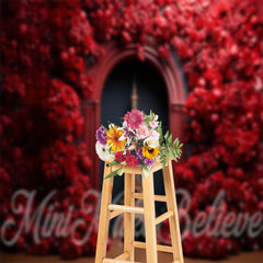Lofaris Red Blossom Arch Door Paris Towel Photo Backdrop