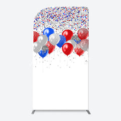 Lofaris Red Blue Sparkling Arch Independence Day Backdrop