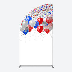Lofaris Red Blue Sparkling Arch Independence Day Backdrop