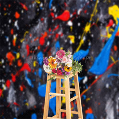 Lofaris Red Blue Splash Ink Graffiti Wall Photo Backdrop