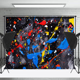 Lofaris Red Blue Splash Ink Graffiti Wall Photo Backdrop