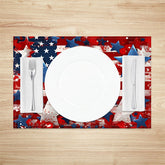 Lofaris Red Blue Stars American Flag Set Of 4 Placemats