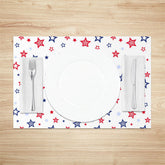 Lofaris Red Blue Stripe Star Seamless Set Of 4 Placemats