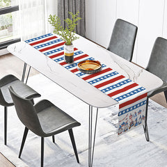 Lofaris Red Blue Stripes Stars Independence Day Table Runner