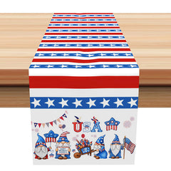 Lofaris Red Blue Stripes Stars Independence Day Table Runner