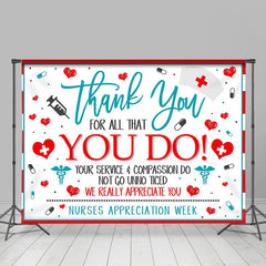 Lofaris Red Blue White Thank You Appreciate Party Backdrop