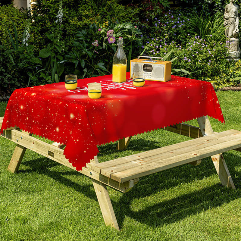 Lofaris Red Bokeh Merry Christmas Party Pattern Tablecloth