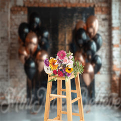 Lofaris Red Brick Wall Balloon Birthday Cake Smash Backdrop