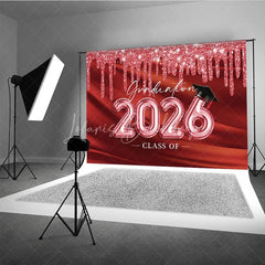 Lofaris Red Dance Graduation Class Of 2026 Party Backdrop