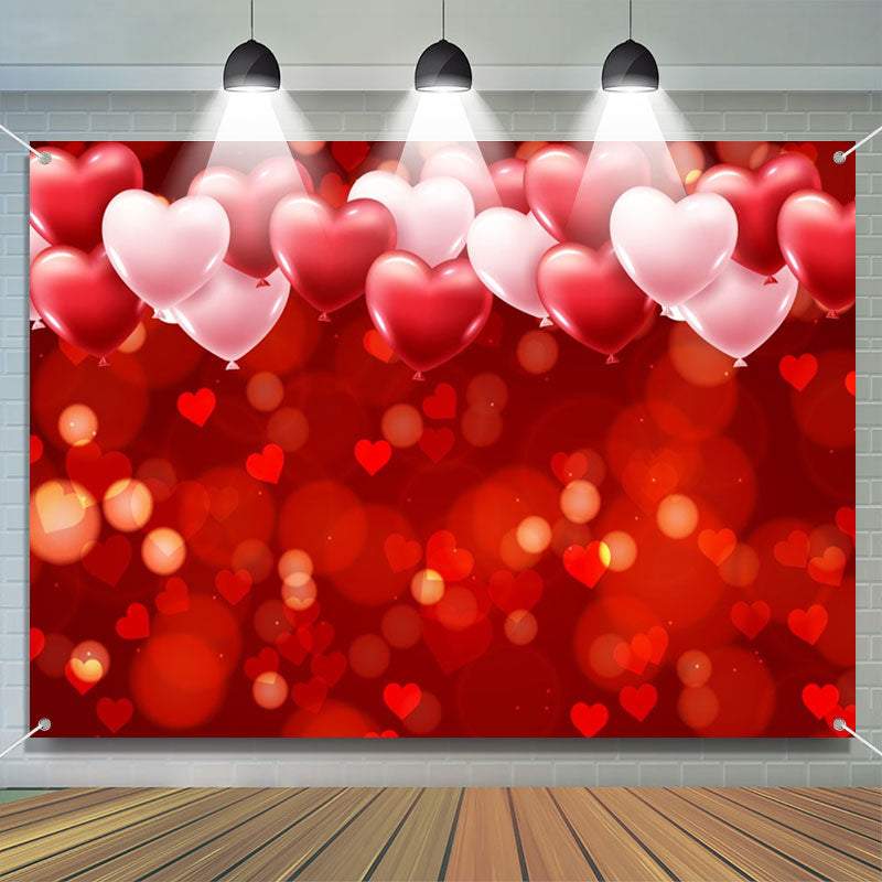 Lofaris Red Dots Heart Balloon Bokeh Valentines Day Backdrop