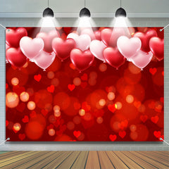 Lofaris Red Dots Heart Balloon Bokeh Valentines Day Backdrop