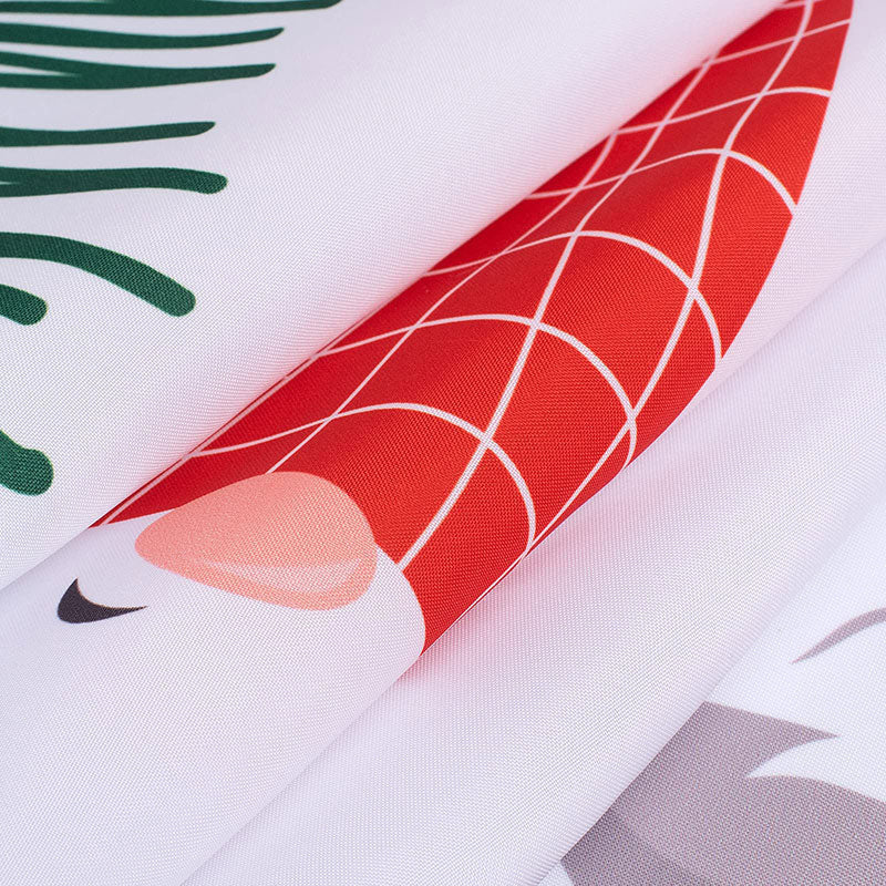 Lofaris Red Elf Xmas Tree White Christmas Shower Curtain