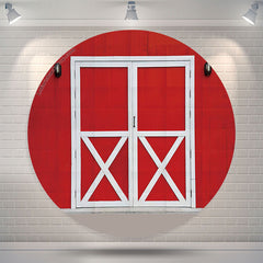 Lofaris Red Farm White Door Brithday Party Round Backdrop