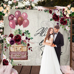 Lofaris Red Floral Balloons Love In An Adventure Wedding Backdrop