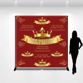 Lofaris Red Gold Crown Custom Text Family Reunion Backdrop
