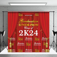 Lofaris Red Gold Curtain Step And Repeat Graduation Backdrop