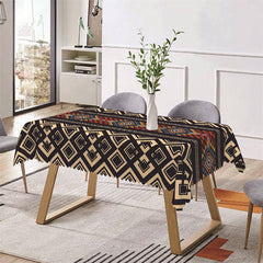 Lofaris Red Gold Ethnic Pattern Design Rectangle Tablecloth