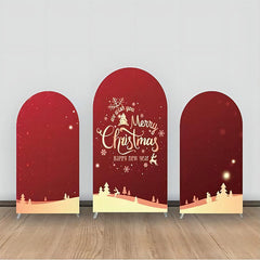 Lofaris Red Golden Snowflake Bokeh Trees Arch Backdrop Kit