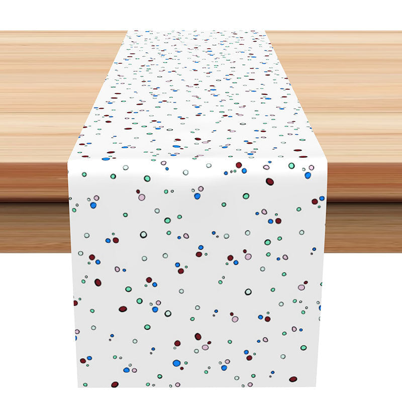 Lofaris Red Green Blue Dot Simple Morden Farbic Table Runner