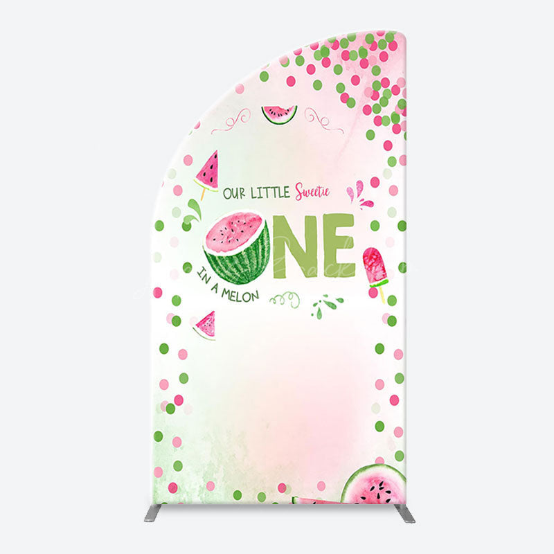 Lofaris Red Green Dots Watermelon 1st Birthday Arch Backdrop