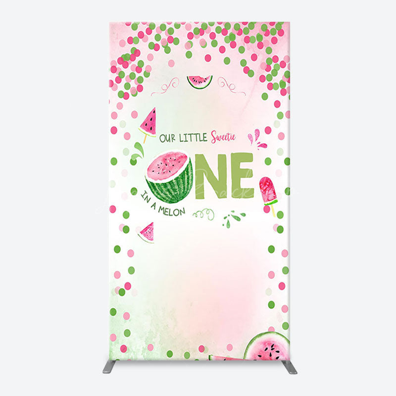 Lofaris Red Green Dots Watermelon 1st Birthday Arch Backdrop