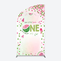 Lofaris Red Green Dots Watermelon 1st Birthday Arch Backdrop