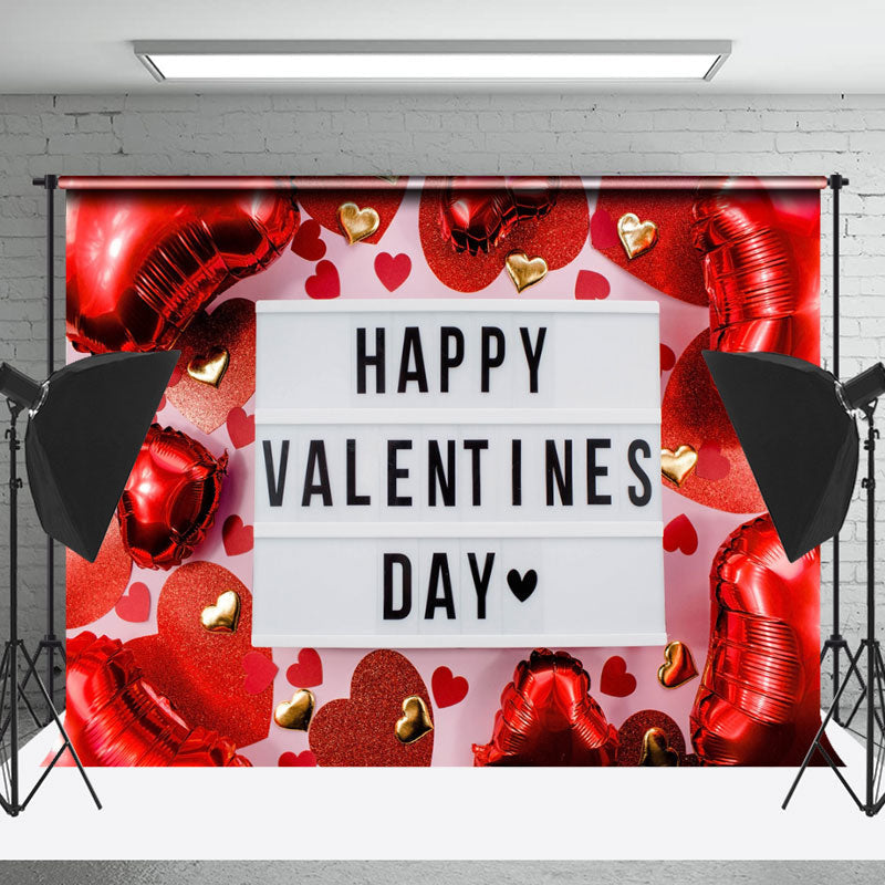 Lofaris Red Heart Balloon Happy Valentines Day Backdrop