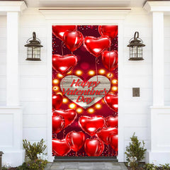 Lofaris Red Heart Balloons Sign Valentines Day Door Cover