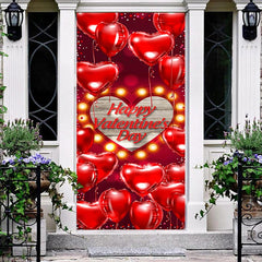 Lofaris Red Heart Balloons Sign Valentines Day Door Cover