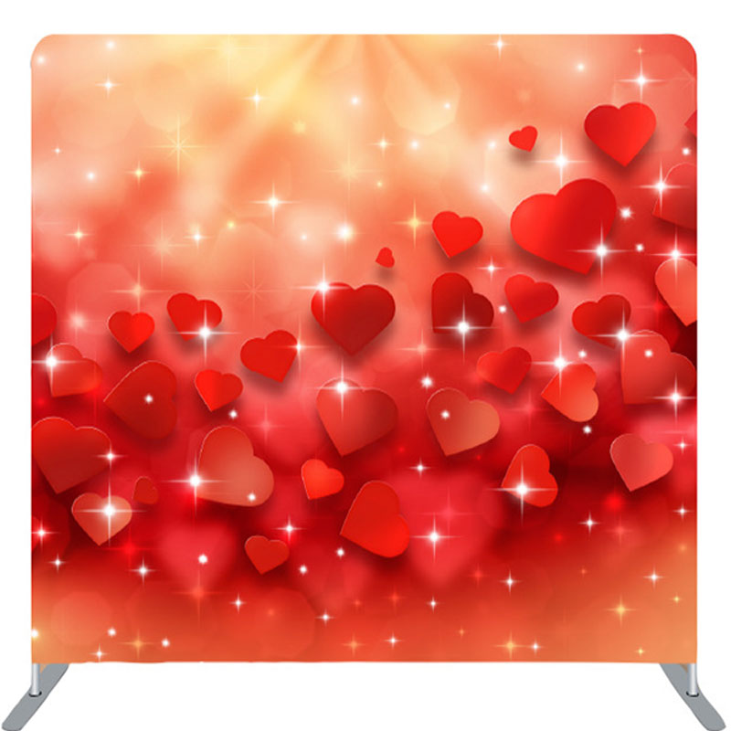 Lofaris Red Hearts Sparkling Bokeh Valentines Day Backdrop