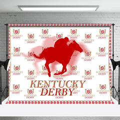 Lofaris Red Horserace Rider Rose Step And Repeat Backdrop