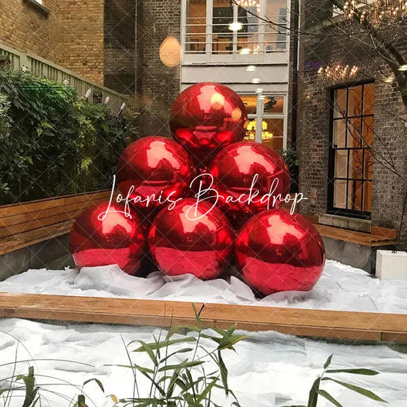 Lofaris Red Inflatable Shiny Ball Pvc Mirror Party Balloon