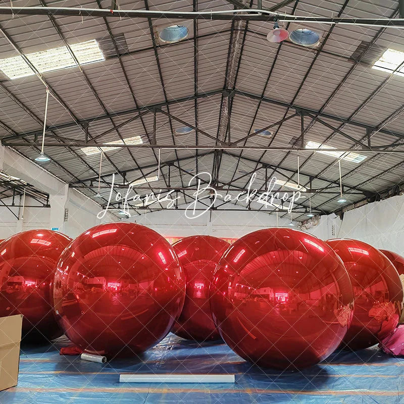 Lofaris Red Inflatable Shiny Ball Pvc Mirror Party Balloon