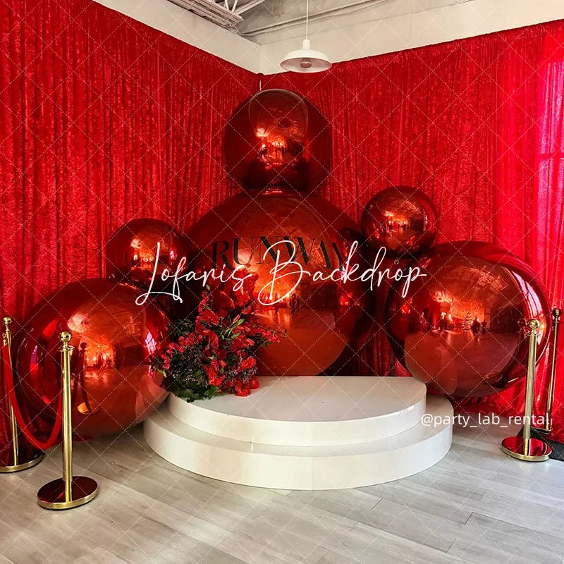 Lofaris Red Inflatable Shiny Ball Pvc Mirror Party Balloon