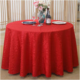 Lofaris Red Jacquard Polyester Round Banquet Tablecloth