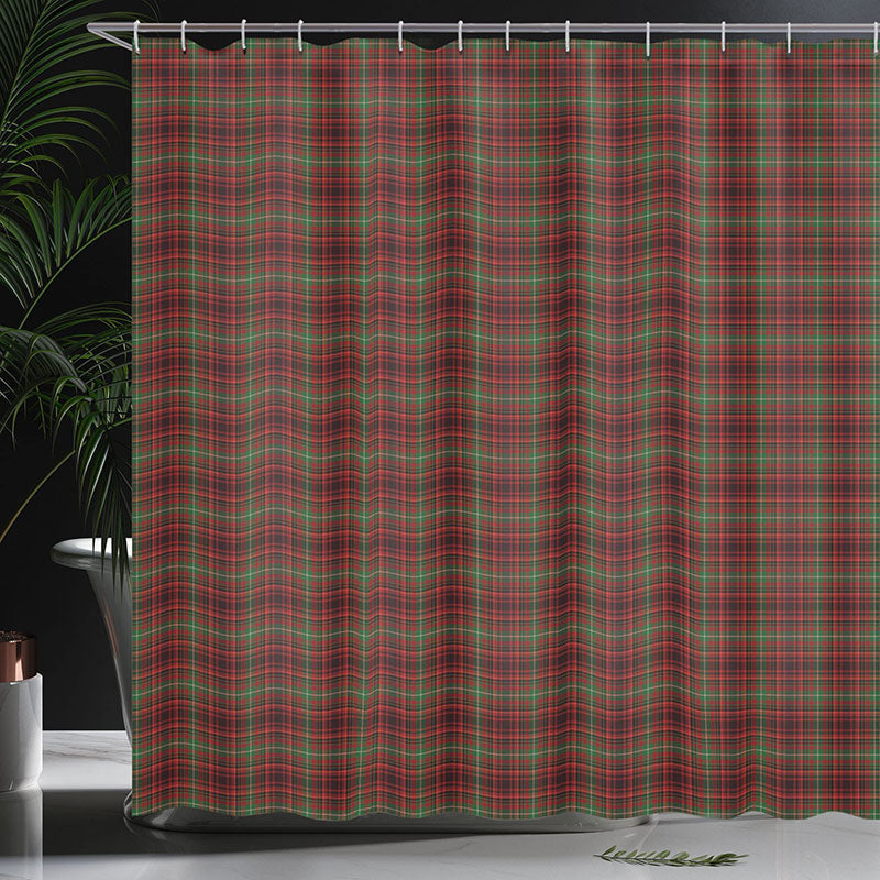 Lofaris Red Lattice Simple Merry Christmas Shower Curtain