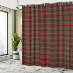 Lofaris Red Lattice Simple Merry Christmas Shower Curtain