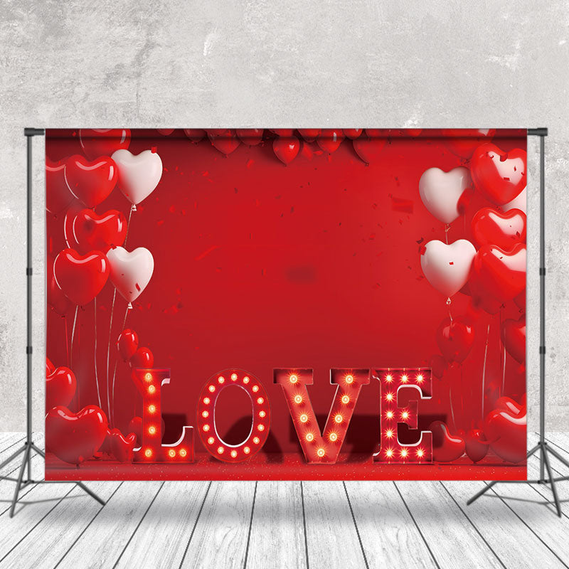 Lofaris Red Love Heart Balloons Valentines Day Backdrop