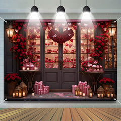 Lofaris Red Love Heart Gifts Boutique Wood Door Backdrop