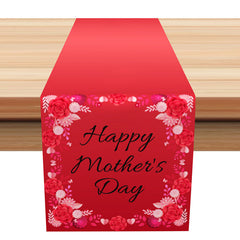 Lofaris Red Pink Rose Simple Table Runner For Mothers Day