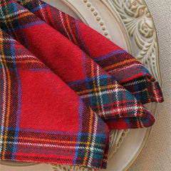 Lofaris Red Plaid Christmas Table Napkins Cloth For Decor