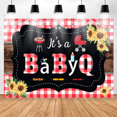 Lofaris Red Plaid Turnsole Its A Babyq Theme Shower Backdrop