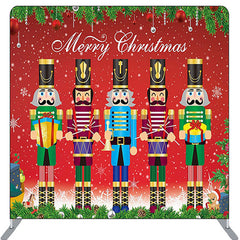 Lofaris Red Puppet Gift Snow Merry Christmas Backdrop Cover