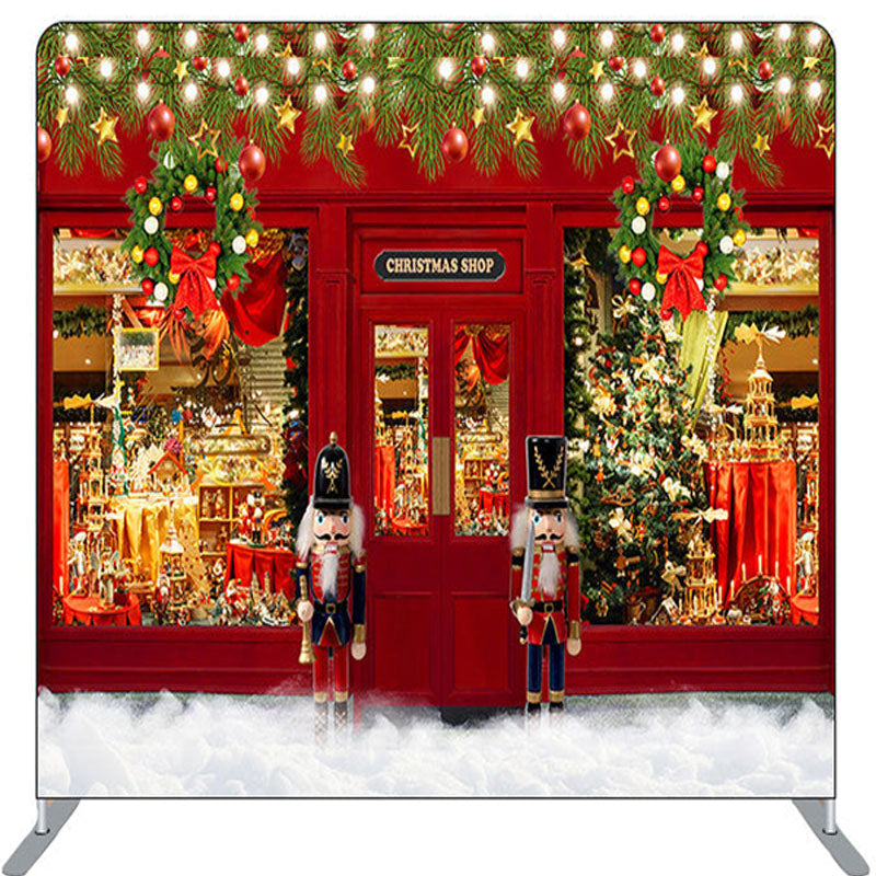 Lofaris Red Puppet Lights Christmas Toy Store Backdrop Decor